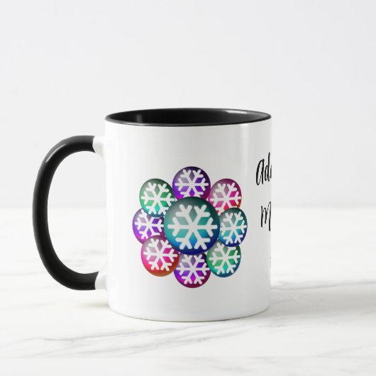 Ajouter Votre Message Snowflakes Coffee Mug (Gauche)
