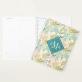 Ajouter votre monogramme | Modèle floral moderne (Devant avec enveloppe)