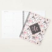 Ajouter votre monogramme | Motif rose et gris clas (Devant avec enveloppe)