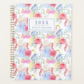 Ajouter votre nom/année | Aquarelle Unicorne & Peg (Devant)