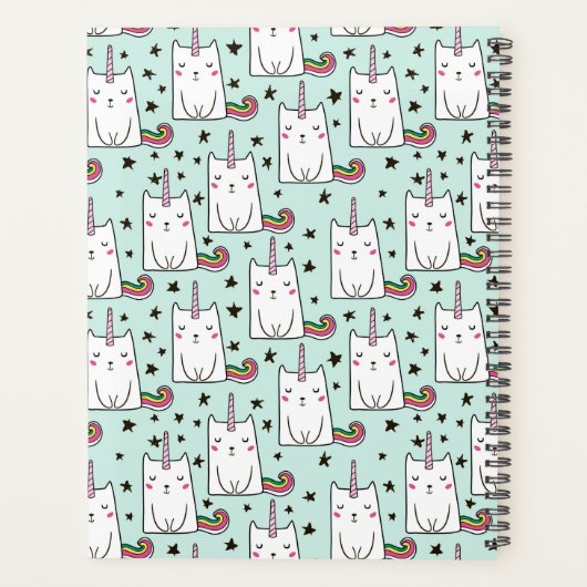 Ajouter votre nom/année | Chat Unicorne à mignons  (Dos)