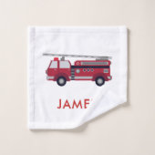 Ajouter votre nom Camion de feu rouge Poster perso (Gant de toilette)