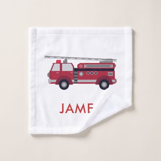 Ajouter votre nom Camion de feu rouge Poster perso (Gant de toilette)