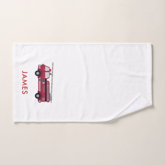 Ajouter votre nom Camion de feu rouge Poster perso (Serviette à main)