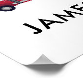 Ajouter votre nom Camion de feu rouge Poster perso (Coin)
