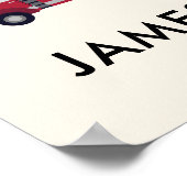 Ajouter votre nom Camion de feu rouge Poster perso (Coin)