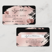 Ajouter Votre Nom Carte de crédit Rose stylisé Gol (Devant / Derrière)