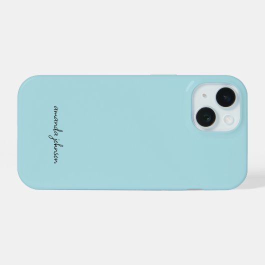 Ajouter Votre Nom Complet Monogramme Minimal Bleu  (Verso Horizontal)