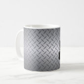 Ajouter Votre Nom Homme Cave Diamondplate Mug (Devant gauche)