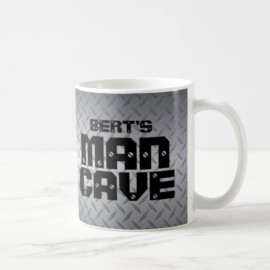 Ajouter Votre Nom Homme Cave Diamondplate Mug (Droite)