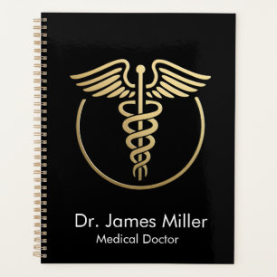 Ajouter Votre Nom Médicale Caduceus Symbole Black