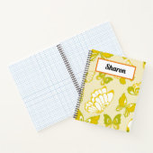 Ajouter votre nom Motif papillon jaune Carnet (Intérieur)
