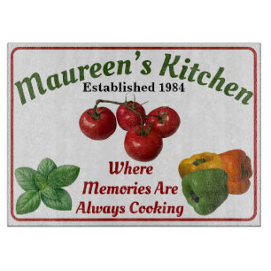 'Ajouter votre nom' Planche à découper en verre de