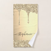 Ajouter Votre Nom Script Gold Parties scintillant (Serviette à main)