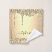 Ajouter Votre Nom Script Gold Parties scintillant (Gant de toilette)