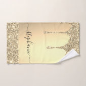 Ajouter Votre Nom Script Gold Parties scintillant (Serviette à main)