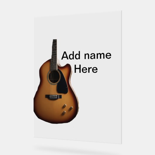 Ajouter votre nom texte brun acoustique guitare éd (Angle)