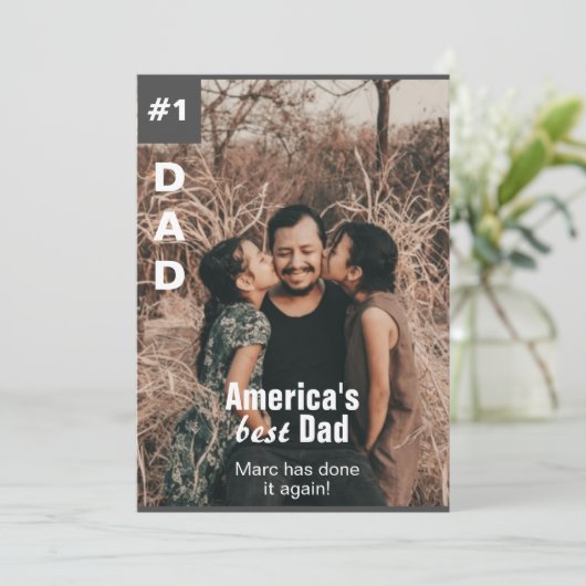 Ajouter Votre Numéro De Photo Une Carte Papa (Debout devant)
