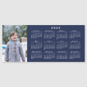 Ajouter votre photo 2024 Calendrier sur Magnet ble (Devant)