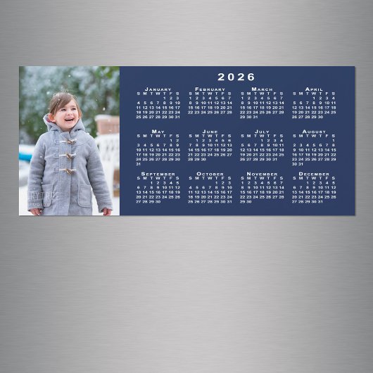 Ajouter votre photo 2026 Calendrier sur Magnet ble