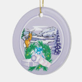 Ajouter votre photo Chèvre de Noël Ornement (Gauche)