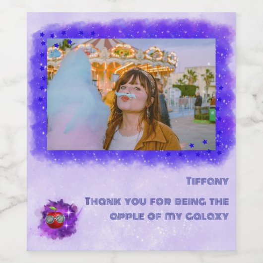 Ajouter votre photo dans Thankful Galaxy Étiquette (Étiquettes simples)