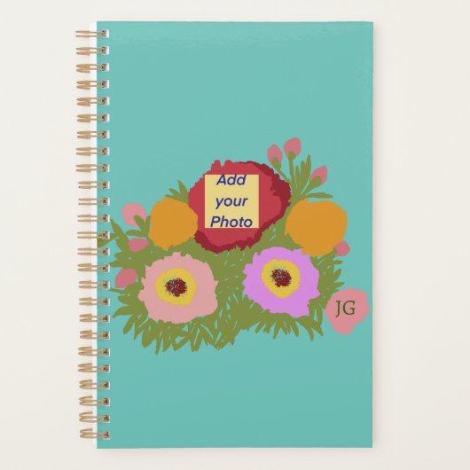 Ajouter votre photo Floral Pattern avec Initial Tu (Devant)