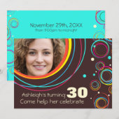 Ajouter votre photo funky invitation de 30e annive (Devant / Derrière)
