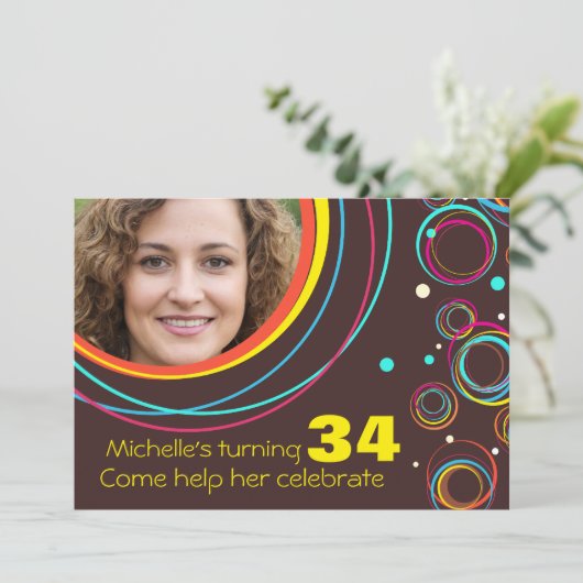 Ajouter votre photo funky invitation de 34e annive (Debout devant)