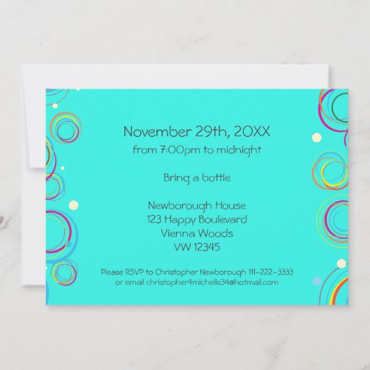 Ajouter votre photo funky invitation de 34e annive (Dos)