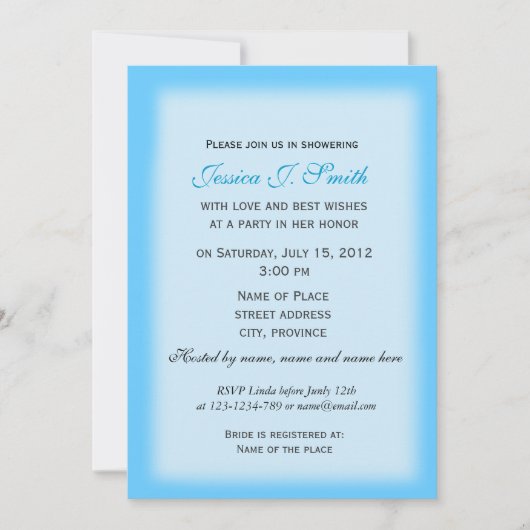 Ajouter votre photo, invitation de douche nuptiale (Devant)
