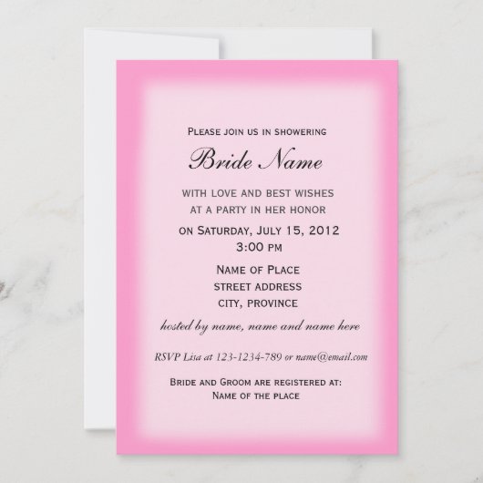 Ajouter votre photo, invitation de douche nuptiale (Devant)