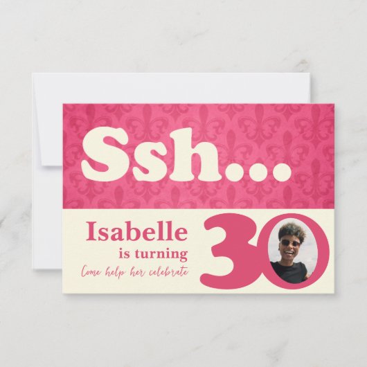 Ajouter votre photo ssh surprise invitation de 30e (Devant)