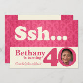 Ajouter votre photo ssh surprise invitation de 40e (Devant / Derrière)