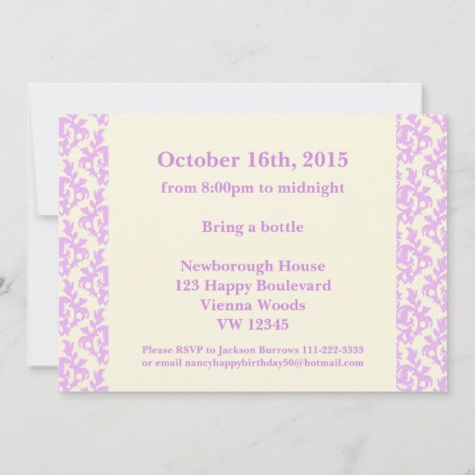 Ajouter votre photo ssh surprise invitation de 50e (Dos)