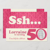 Ajouter votre photo ssh surprise invitation de 50e (Devant / Derrière)