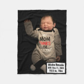 Ajouter Votre Photo / Texte - Couverture En Toison (Devant)