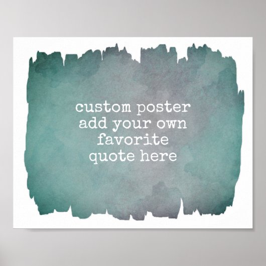 ajouter votre propre affiche de devis turquoise bl (Devant)
