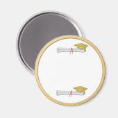 Ajouter votre propre texte Gold Graduation Magnet (Recto/Verso)