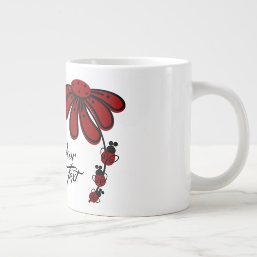 Ajouter Votre Texte Ladybug Gig Jumbo Mug (Droite)