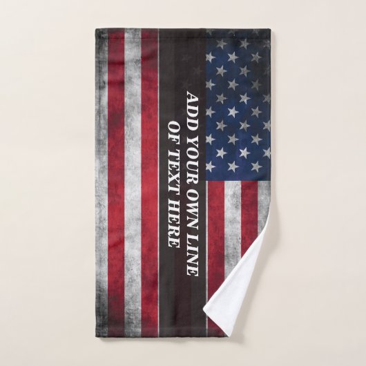 Ajouter votre texte sur le drapeau américain (Serviette à main)