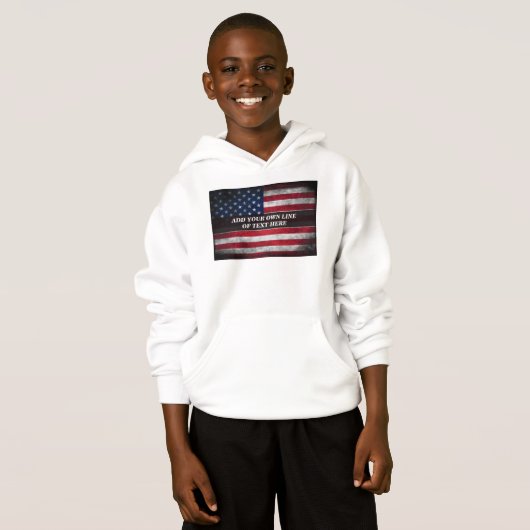 Ajouter votre texte sur le drapeau américain (Devant entier)