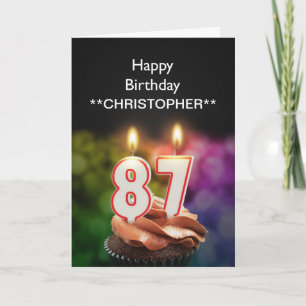 Ajoutez un nom à cette carte 87e anniversaire boug