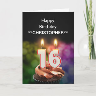 Ajoutez un nom à cette carte de 16e anniversaire b