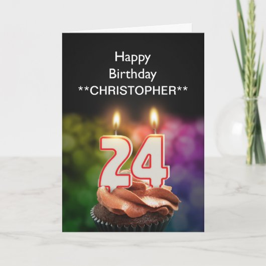 Ajoutez un nom à cette carte de 24e anniversaire b (Devant)