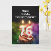 Ajoutez un nom à cette carte de 76e anniversaire b (Fleur jaune)