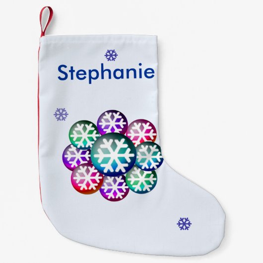 Ajoutez un nom Chaussette de Noël Flocon de neige (Devant)
