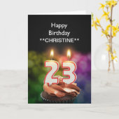 Ajoutez un nom, la 23ème carte d'anniversaire (Fleur jaune)