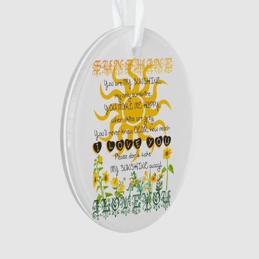 Ajoutez un nom que vous êtes mon soleil (devant)