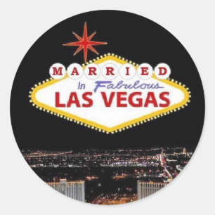 AJOUTEZ vos noms ! Sticker Marié à Las Vegas